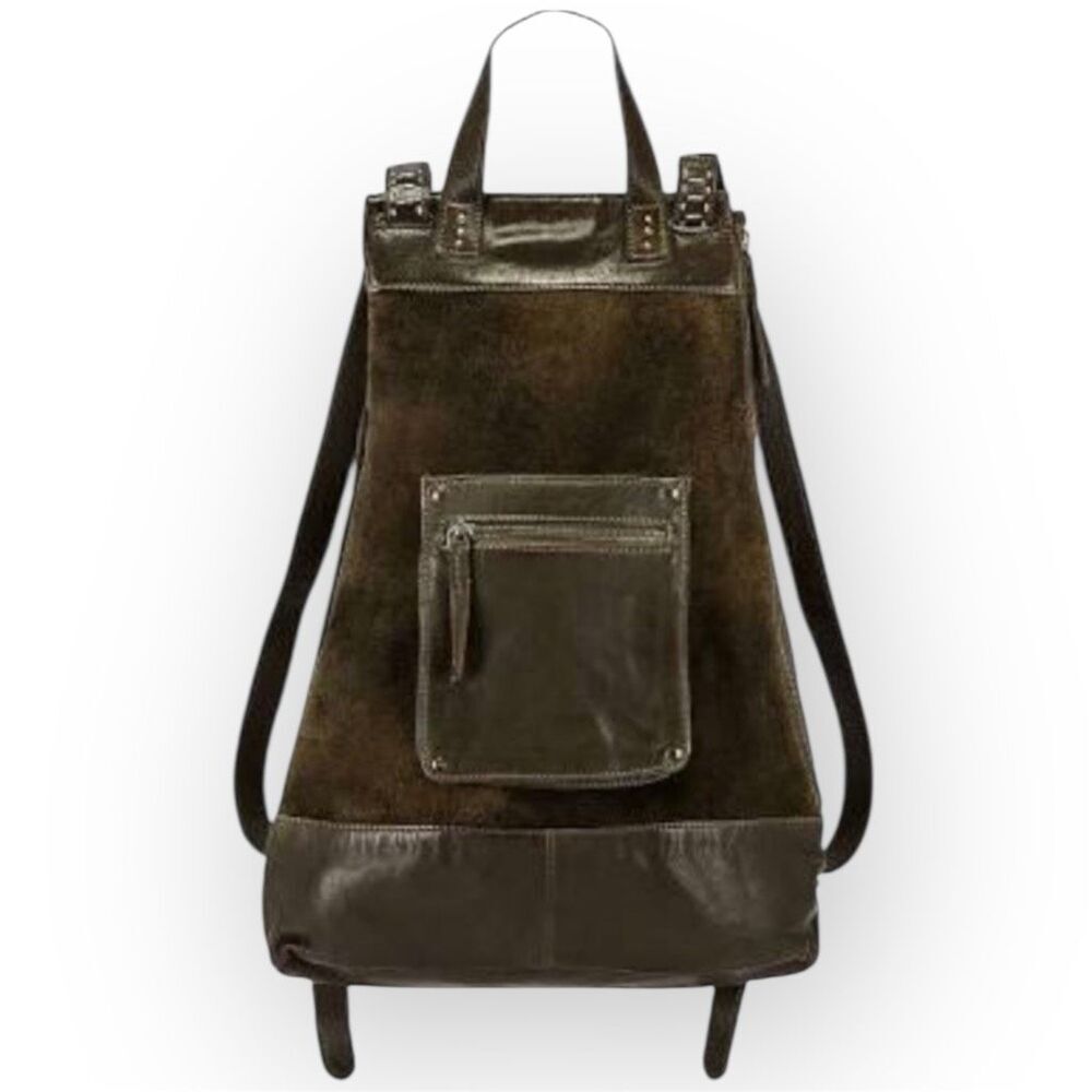 Free People x We The Free, Sage Backpack in Bitter Olive, Leather & Suede